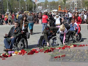 В Пензе в канун Дня Победы состоялась акция с участием инвалидов-колясочников